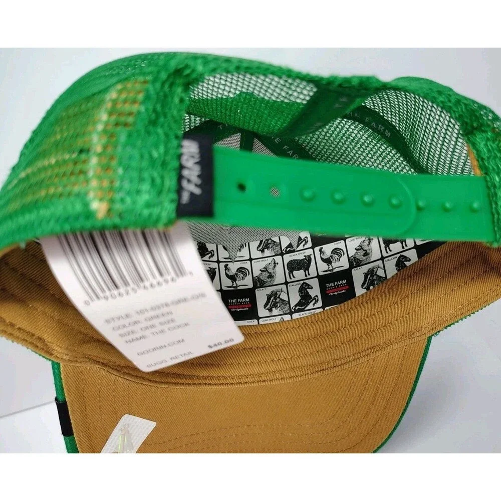 Goorin Bros The Farm Green Rooster Cock SnapBack Adjustable Trucker Hat New